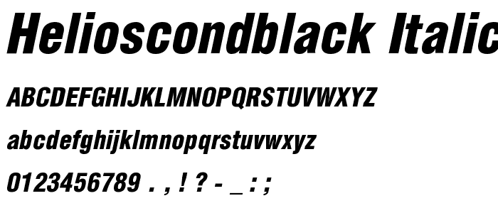 HeliosCondBlack Italic font